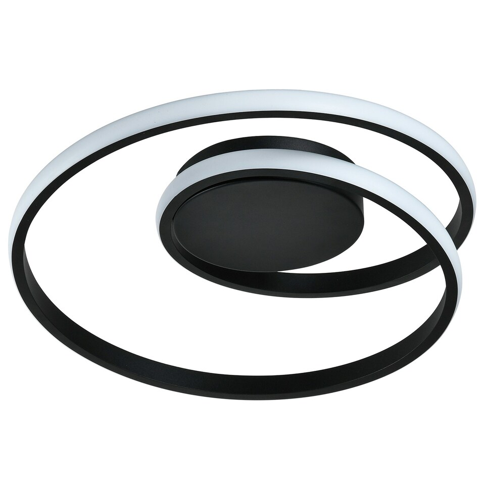 image 1 of Modern Single Loop Strip Flush LED Powered Ceiling Light Fitting in Black Sand