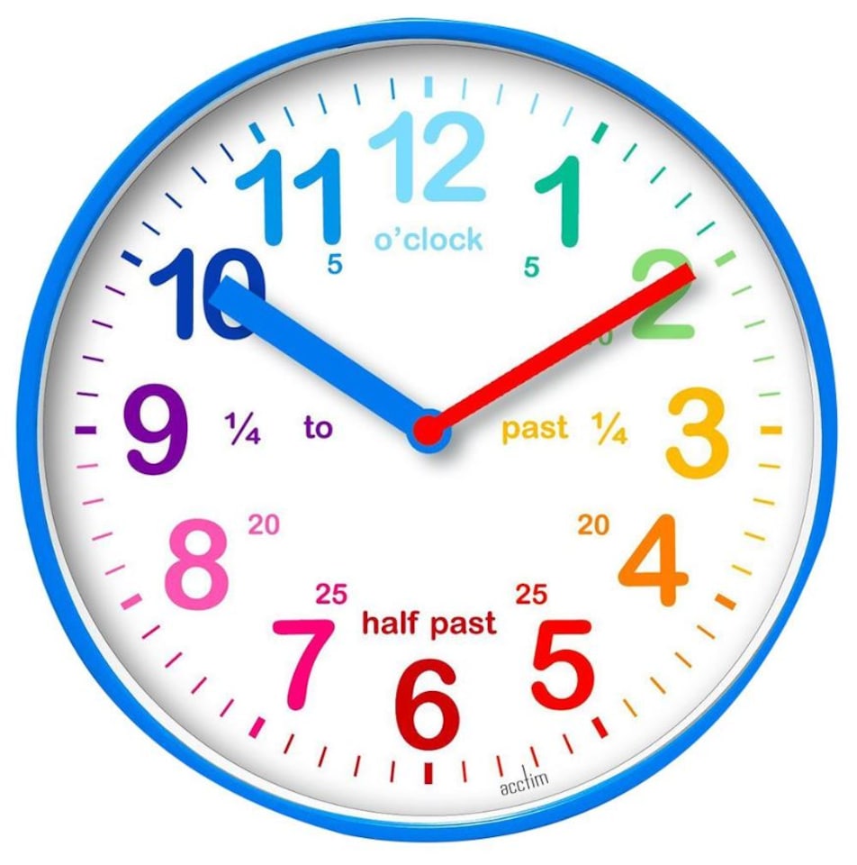 image 1 of ACCTIM - Teaching Time Wall Clock, Blue