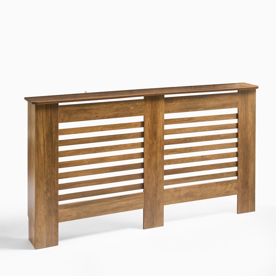 image 1 of OHS Wood Effect Radiator Cover Sideboard Shelf - Large | Brown | Dark Wood