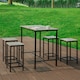 image 2 of SoBuy OGT11-HG,Industrial Dining Set Breakfast Bar Table and 4 Stools | Grey | Grey