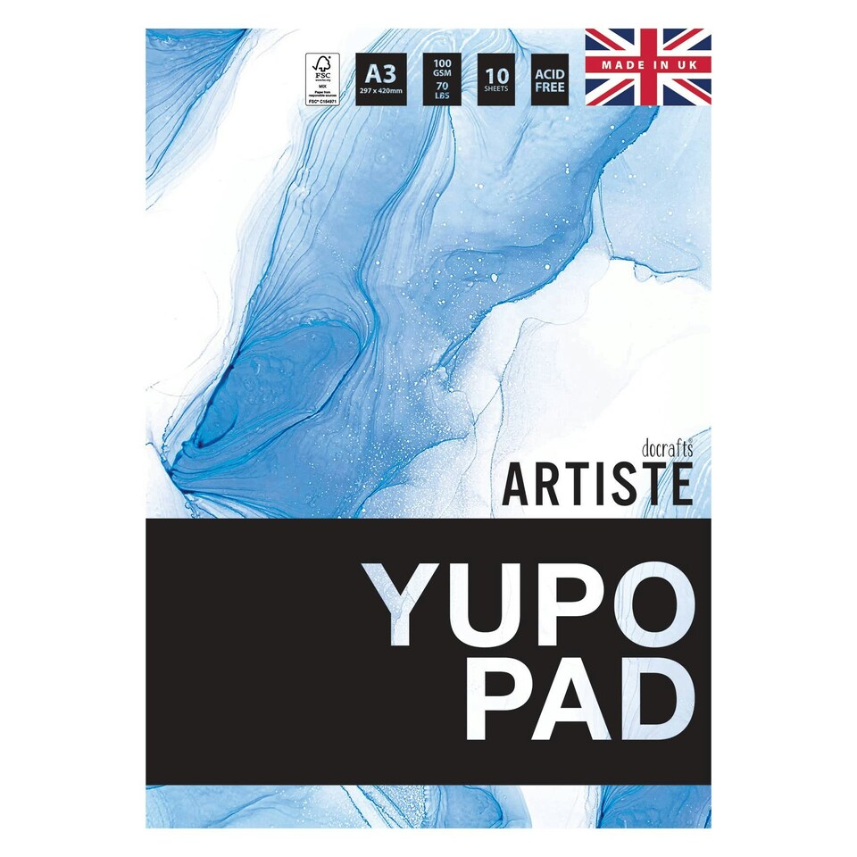 Artiste YUPO Pad, White, A3, 100gsm 10 Sheets