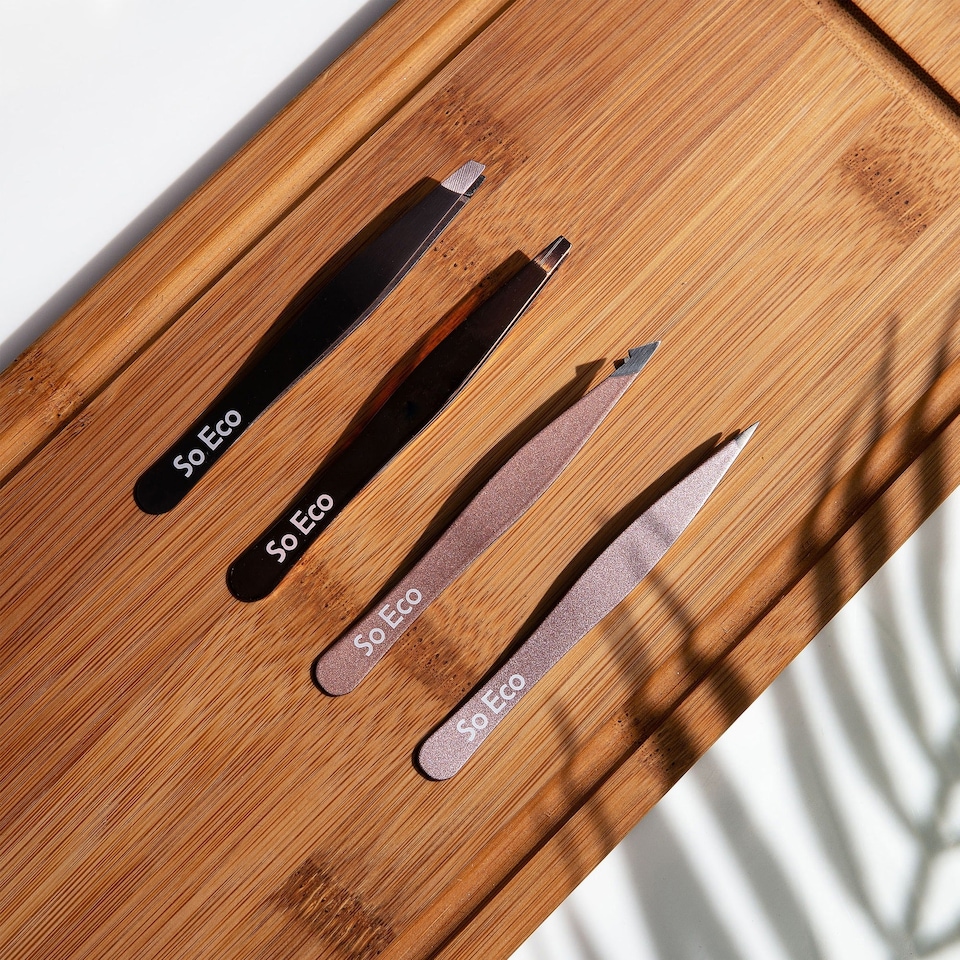 image 1 of So Eco 4 Piece Tweezer Set - Rose Gold
