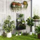 image 2 of Outsunny Metal Raised Garden Bed with Trellis, Elevated Planter Box Black