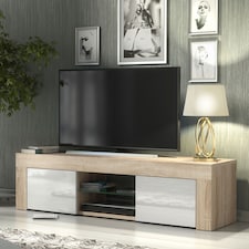 TV Unit TV Stand Cabinet Sideboard Oak White High Gloss Storage 130cm