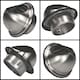 image 2 of 200mm Air Ejector Stainless Steel Duct Cap Semicircular Outside Box Casing Cover | Chrome