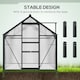 image 6 of Outsunny 6x8ft Walk-In Polycarbonate Greenhouse Plant Grow Galvanized Aluminium