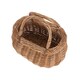 image 3 of Childrens Light Steamed Wicker Swing Handled Coracle Shopping Basket Brown | Brown | One Size