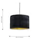 image 10 of Set of 2 Sundance - Black Pleated 30cm Lamp Shades with Gold Inner | Black | Black velvet with gold cardboard inner detail | 2