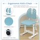image 8 of COSTWAY Kids Study Desk & Chair Set Height-Adjustable Children Study Desk-Blue