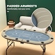 image 5 of SPORTNOW 8 Player Folding Poker Table, Oval Portable Blackjack Casino Table with Cup Holders, Cushioning Edge, Brown and Blue