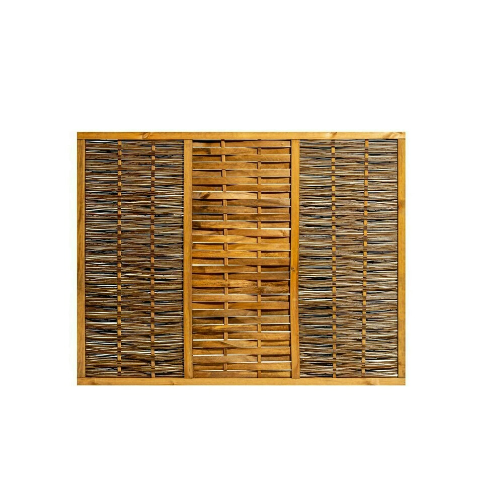 image 1 of Primrose Willow Premium Framed Fence Panel Bunched Hurdle Woven 1.82m x 1.37m