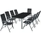 image 1 of Garden Table and Chairs Pompeii - for 8 people, aluminium frame, adjustable backrests | Grey | anthracite | 189 x 90 x 72,70 cm | 1