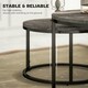 image 5 of HOMCOM 2 Pcs Stacking Coffee Table Set Steel Frame Marble-Effect Top Foot Pads | Grey | 78.5x78.5x46.5