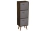 image 1 of Rustic Brown 3-Tier 3-Drawer Cube Shelving Unit with Scandinavian Legs