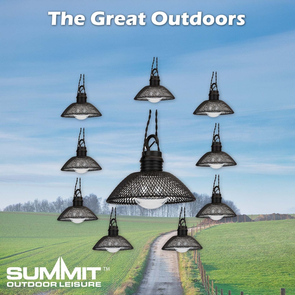 image 1 of vfm-estore Solar Mesh String Lights Warm White 4.25m 10 Lamps