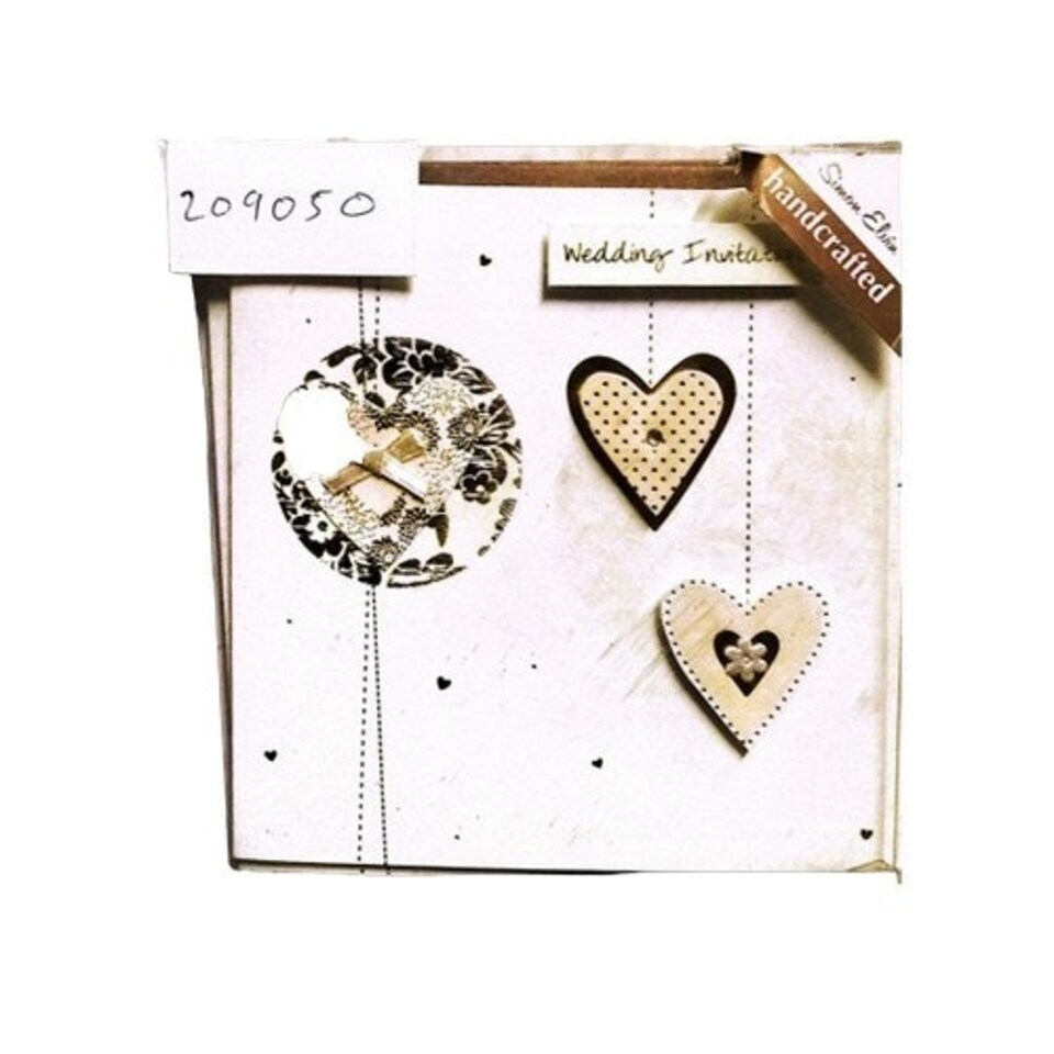 image 1 of Simon Elvin Handcrafted Wedding Invitation - White/Black/Gold - One Size