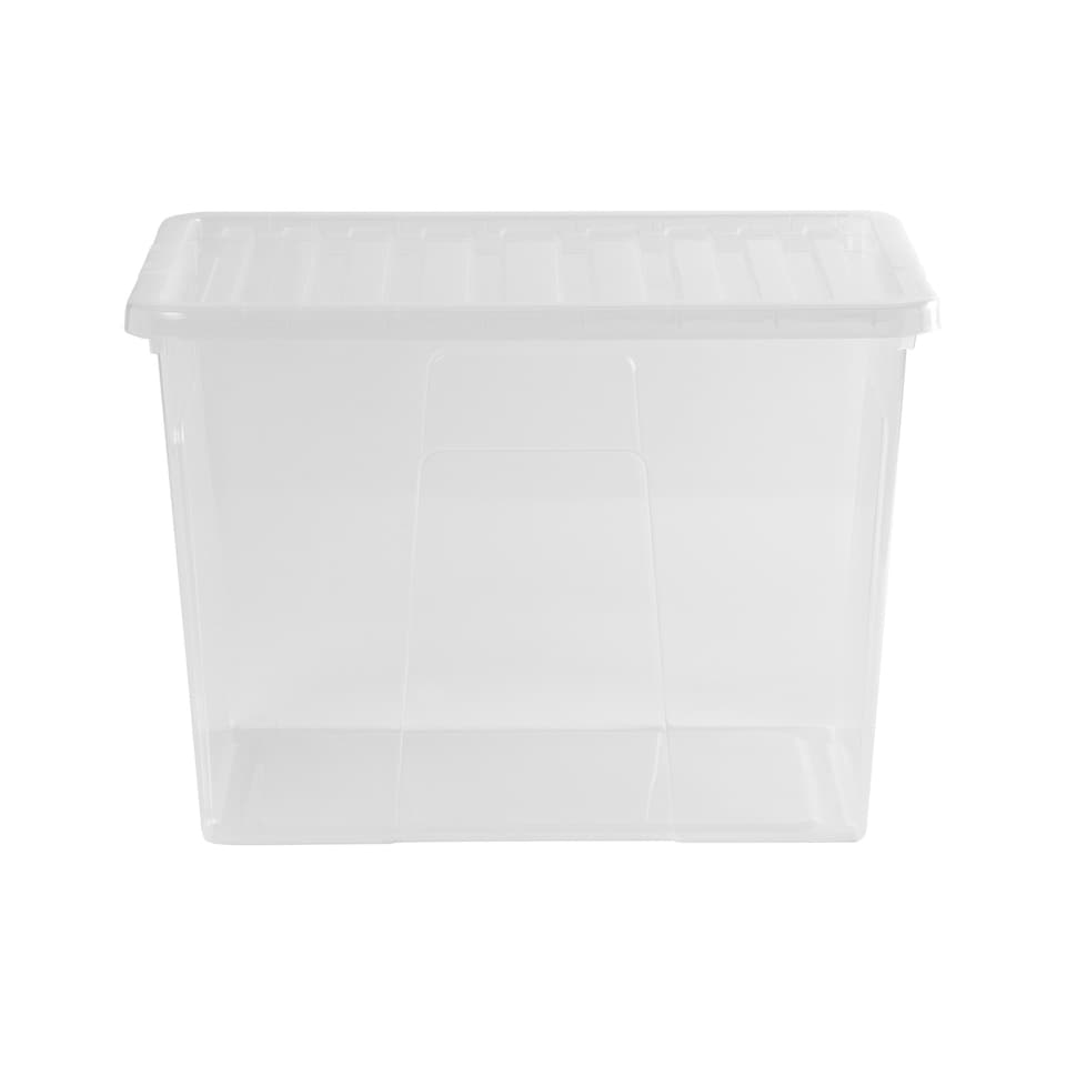 image 1 of Wham Crystal 4 x 80L Stackable Plastic Storage Boxes with Lids