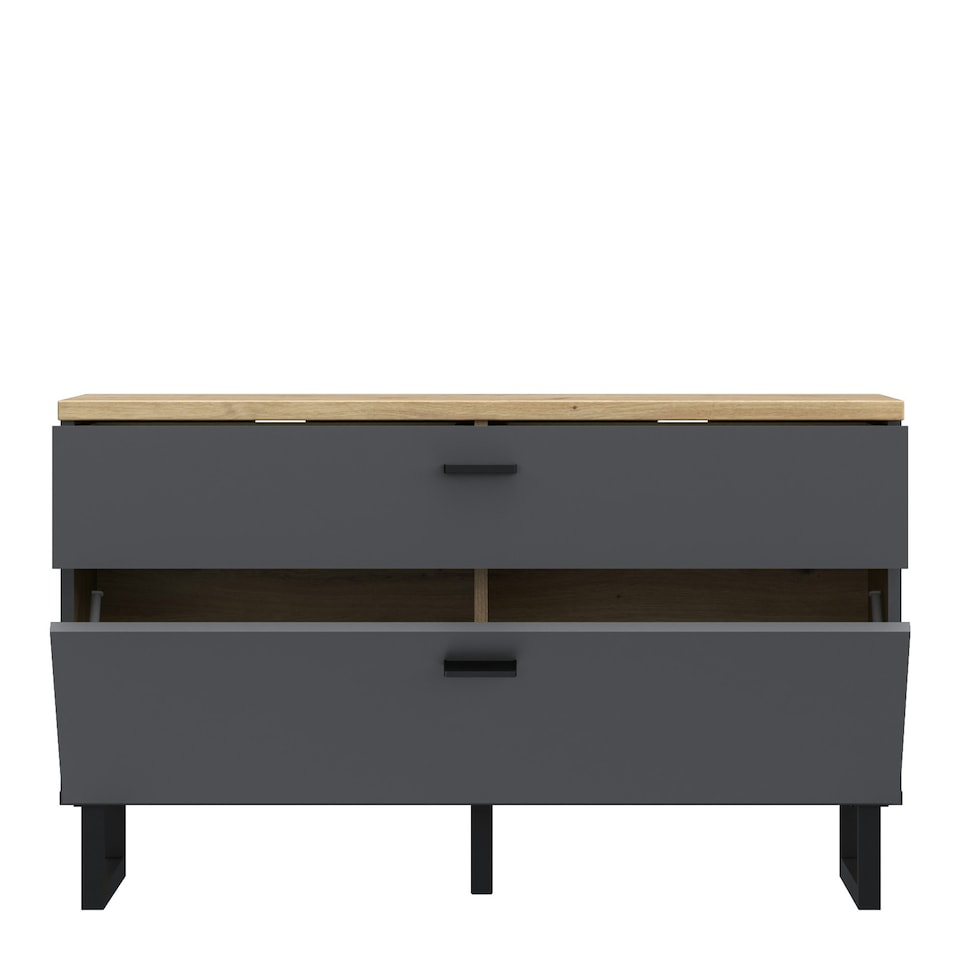 image 1 of Klara TV Unit with 1 Drawer 1 Flip Door in Grey and Oak