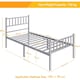 image 3 of Yaheetech 3ft Single Metal Bed Frame with Slatted Headboard Silver