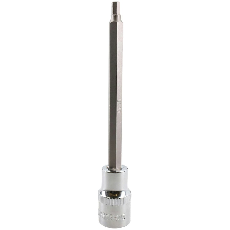 image 1 of 5mm Hex Allen Key Long Bit Internal Socket Metric 1/2" Drive 140mm Length Cr-V
