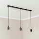 image 2 of ValueLights Shaw Diner Bar 3 Drop Matte Black Adjustable Pendant Ceiling Light | Black