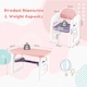 image 2 of COSTWAY 3-Piece Kids Table and Chairs Set with Rack Pink