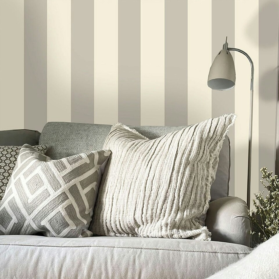 image 1 of Belgravia Fernhurst Stripe Wallpaper - Silver - One Size Silver