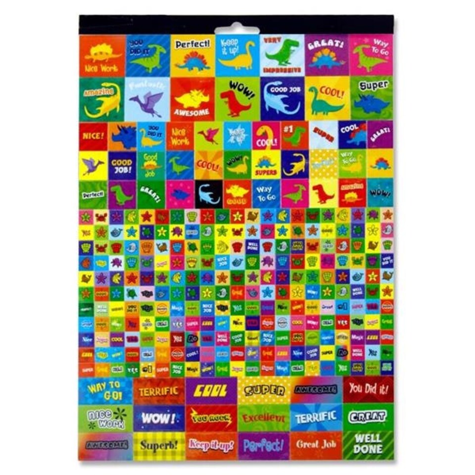 image 1 of Book of 12 Sheets of 2500+ Deluxe Reward Stickers by Clever Kidz