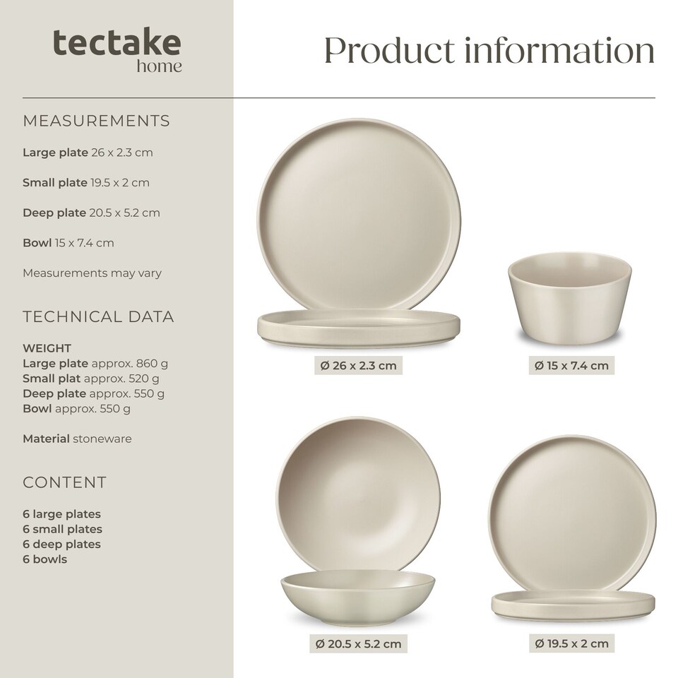 image 1 of Kitchen starter set for 6 people with crockery, pots and more | Black | black/taupe | 1