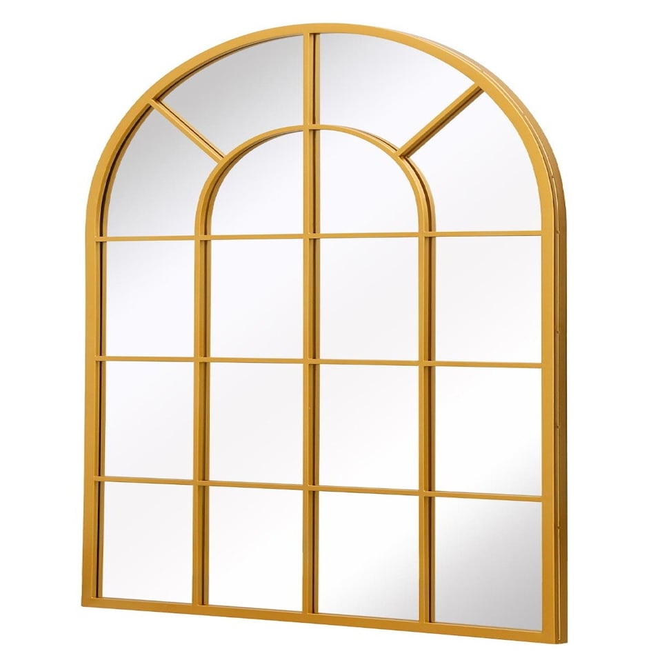 image 1 of The Arcus - Gold Framed Arched Window Leaner/Wall Mirror 47" X 31" (120x80CM) Suitable for Inside and Outside! Gold