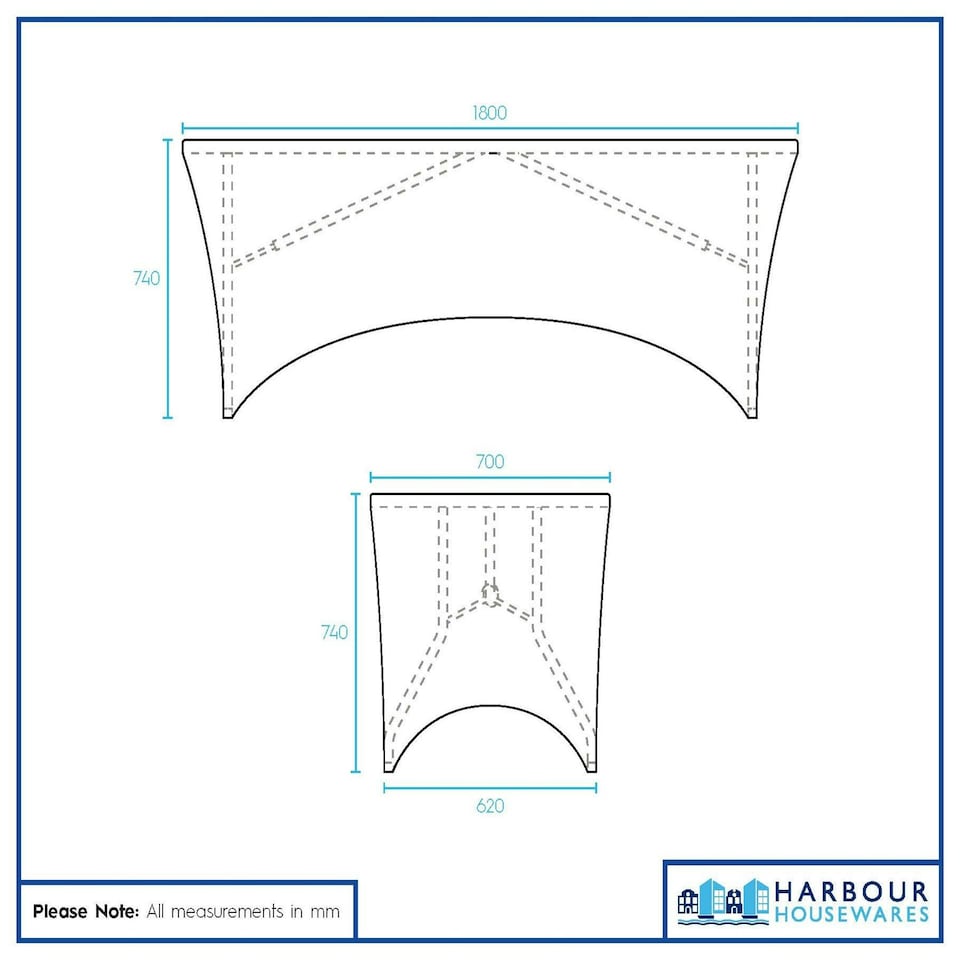 image 1 of Harbour Housewares Rectangular Spandex Fitted Tablecloth - 6ft (180cm) - Blue Blue