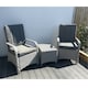 image 4 of Leigh Wicker Rattan Natural Bistro Set with outdoor cushion