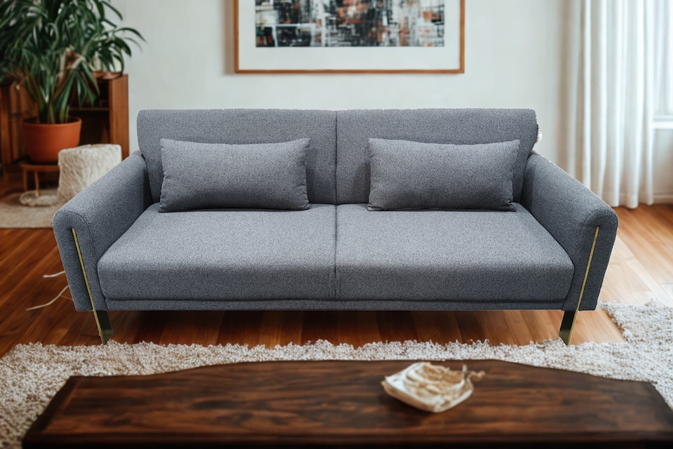 image 1 of Como 2 Seater Sofa Bed in Grey or Silver | Grey | One Size
