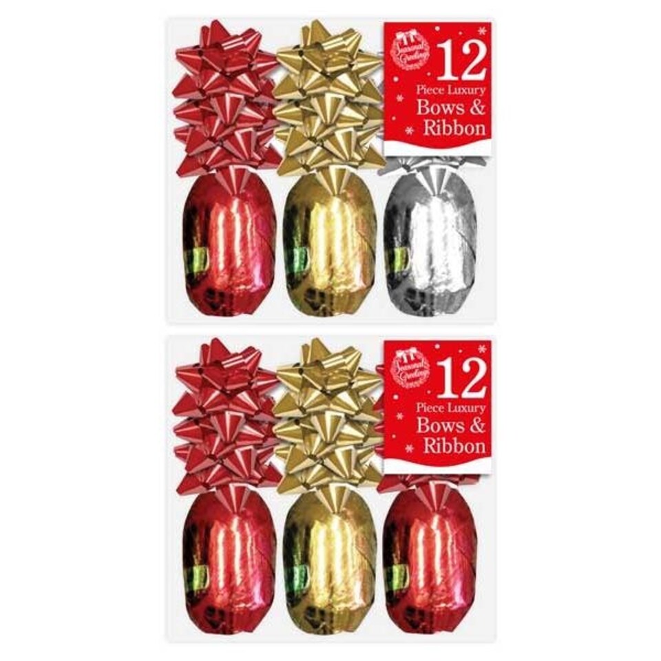 image 1 of 12 PC ASSORTED RIBBON AND BOW PACK - 8342