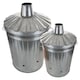 image 2 of 2 x 90 Litre Galvanised Metal Incinerator Fire Burning Bin with Lid & Riveted Handles