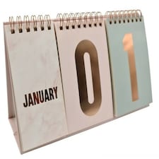 Undated Pink Day To View Stand Up Desk Calendar