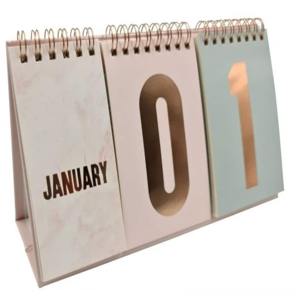 Undated Pink Day To View Stand Up Desk Calendar