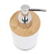 image 2 of Interiors by Premier Subtle White Lotion Dispenser With Bamboo Fibre Body,  Liquid Soap Pump For Hand Wash, Moisturizer Dispenser