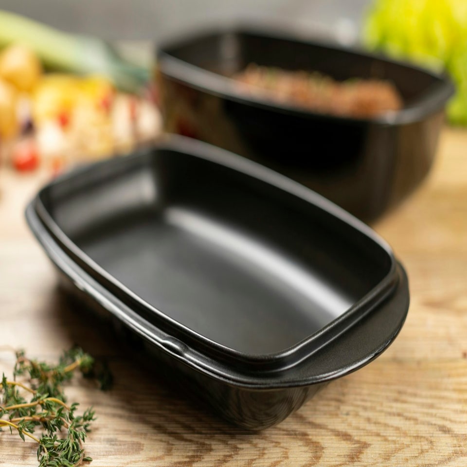 image 1 of EASY GLASS Roaster Set non-stick coated 4.3L + 2.2L Black