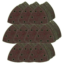 90mm Triangular Sanding Abrasive Discs Pads Hook Loop Backing 40 Grit 500pk