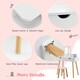 image 5 of COSTWAY 2 in 1 Kids Vanity Set Kids Wood Vanity Table White