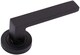 image 2 of Golden Grace Delta Handles Set on Round Rose in Stunning Matte Black Finish Complete with 3 Lever Mortise Lock and 1 Pair of Ball Bearing Hinges | Black | 1 Set