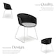 image 3 of Dining Chair Logart - plastic seat, padded, continuous arm and backrest - Set of 2 Black | Black/Chrome