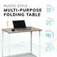 image 9 of Folding Wooden Computer Desk Foldable Study Coffee Table Laptop Office PC in White White