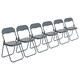 image 1 of Harbour Housewares Padded Folding Chairs - Grey - Pack of 6 | Grey | Grey