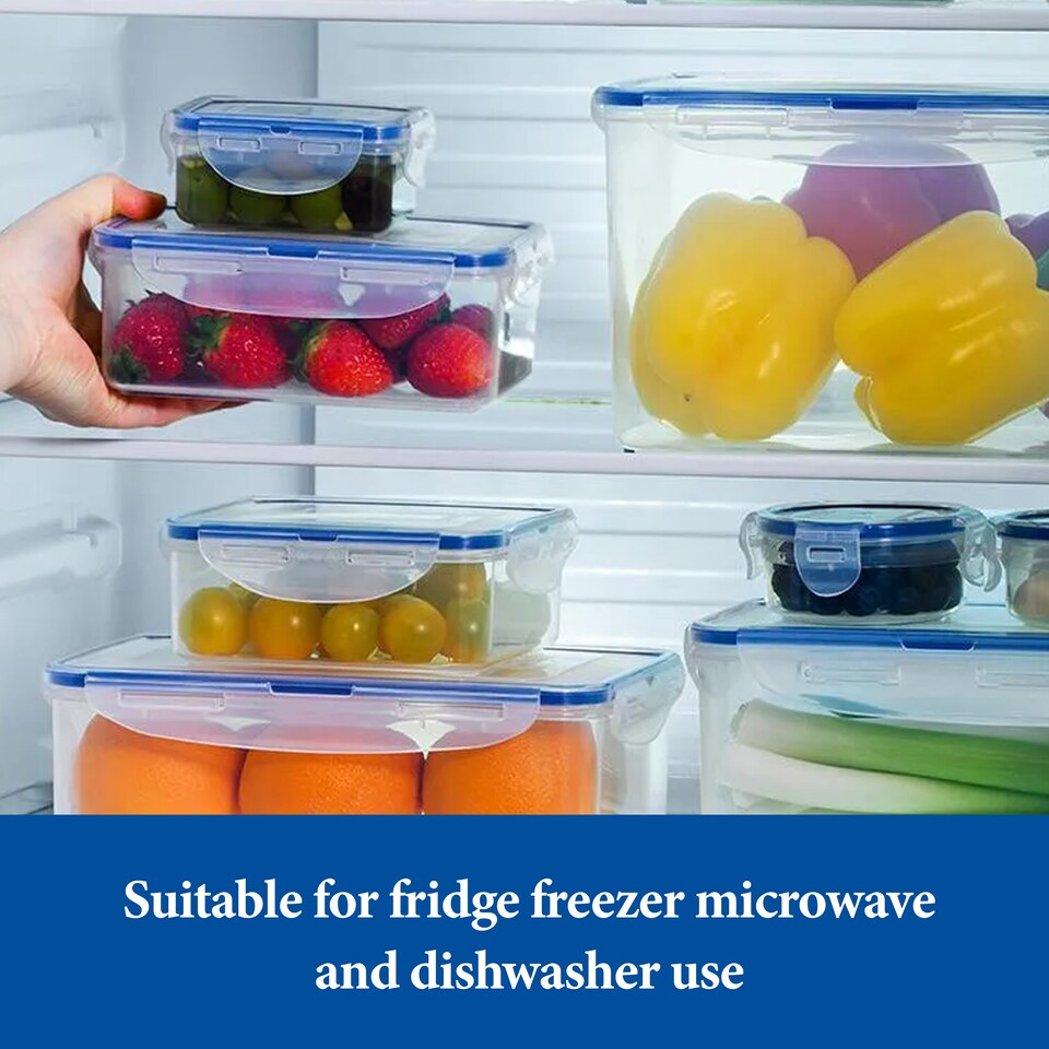 image 1 of LocknLock Classic Rectangular Food Storage Container Airtight BPA Free 350ml Pack of 3