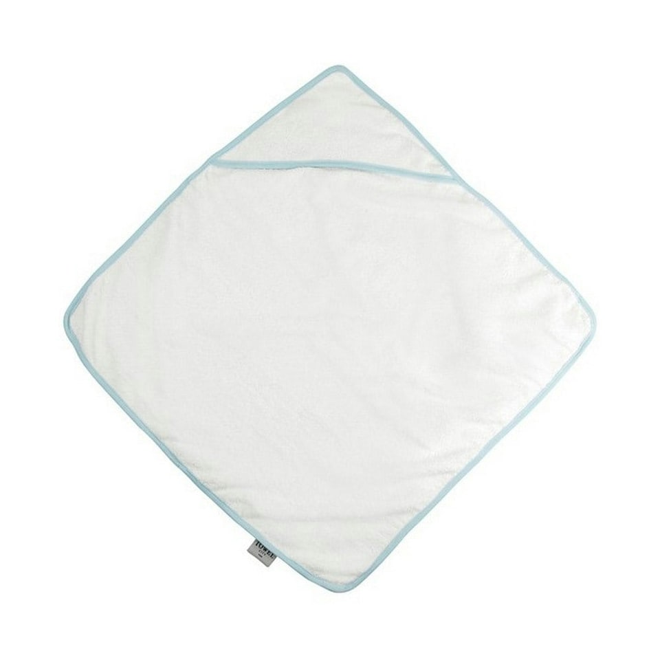 Towel City Baby Hooded Towel - White/Blue - One Size