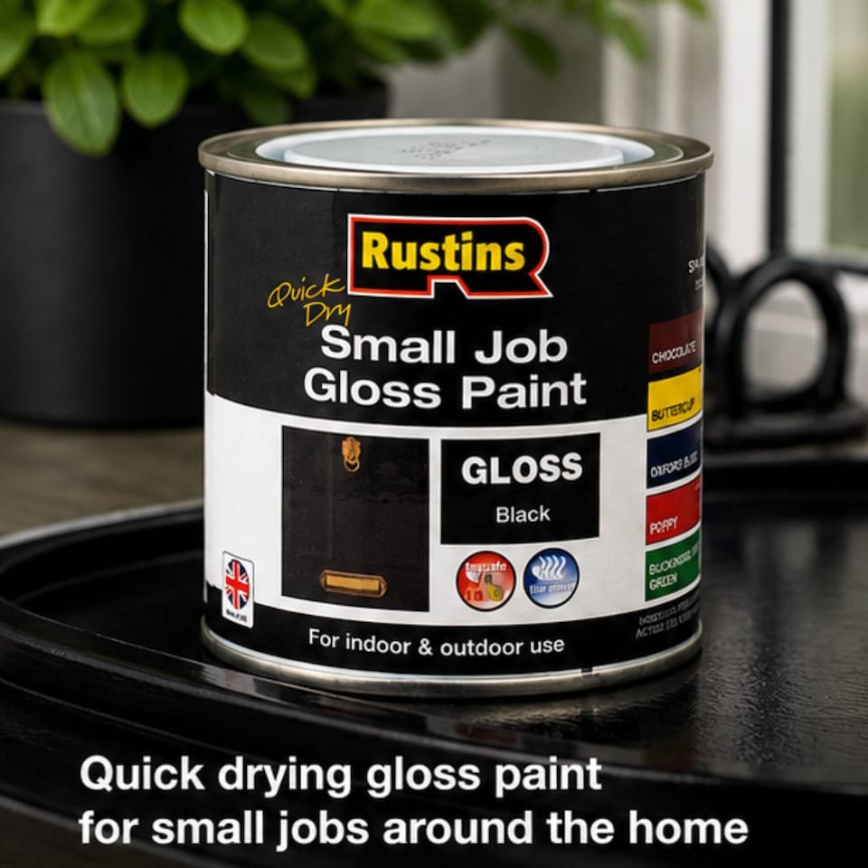image 1 of Rustins - Quick Dry Small Job Gloss Paint Black 250ml
