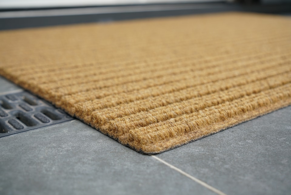 image 1 of Non Slip Coir Style Heavy Duty Rubber Back Door Mats