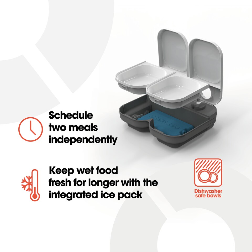 image 1 of Pet Mate Cat Mate C200 2 Meal Automatic Pet Feeder With Ice Pack
